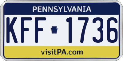 PA license plate KFF1736