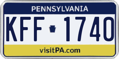 PA license plate KFF1740