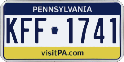 PA license plate KFF1741