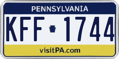 PA license plate KFF1744