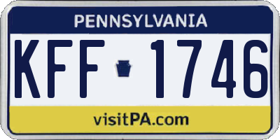 PA license plate KFF1746