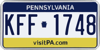 PA license plate KFF1748