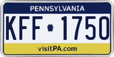 PA license plate KFF1750