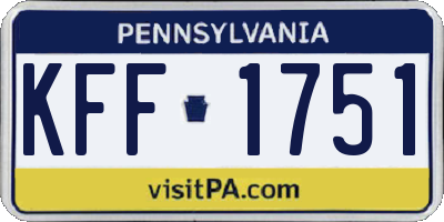 PA license plate KFF1751