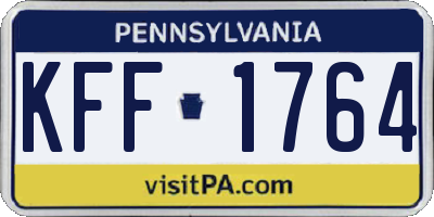 PA license plate KFF1764