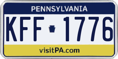 PA license plate KFF1776