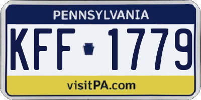 PA license plate KFF1779