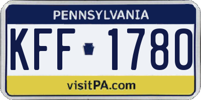 PA license plate KFF1780