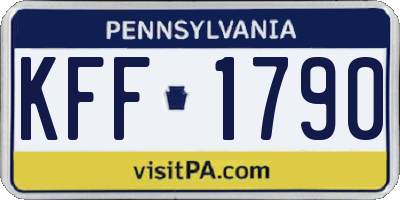 PA license plate KFF1790
