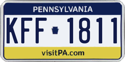 PA license plate KFF1811