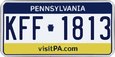 PA license plate KFF1813
