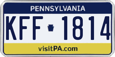 PA license plate KFF1814
