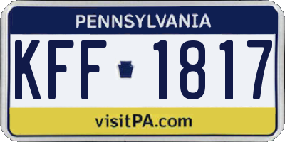 PA license plate KFF1817