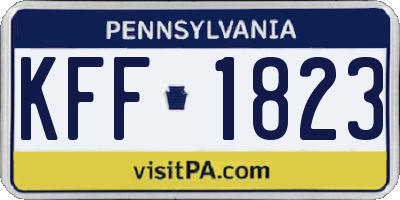 PA license plate KFF1823