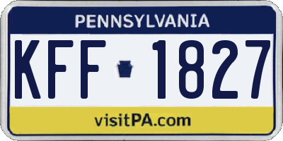 PA license plate KFF1827
