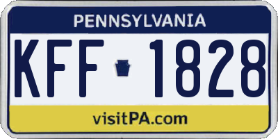 PA license plate KFF1828