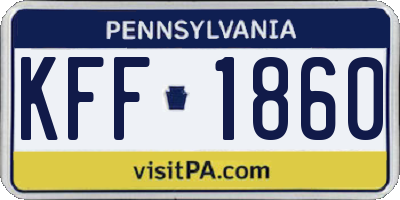 PA license plate KFF1860