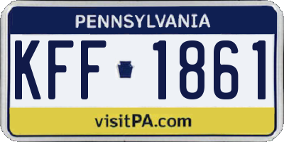PA license plate KFF1861