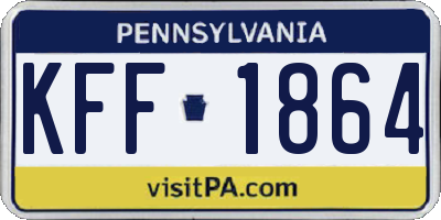 PA license plate KFF1864
