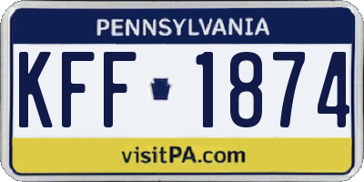 PA license plate KFF1874
