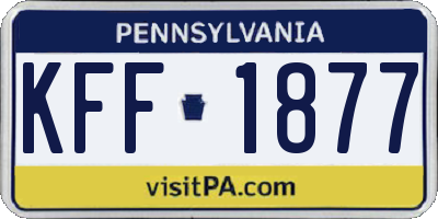 PA license plate KFF1877