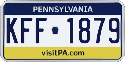 PA license plate KFF1879