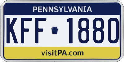 PA license plate KFF1880