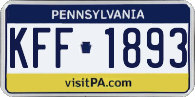 PA license plate KFF1893