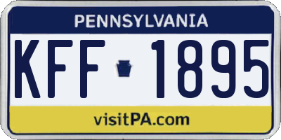 PA license plate KFF1895