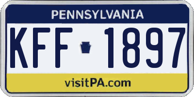 PA license plate KFF1897