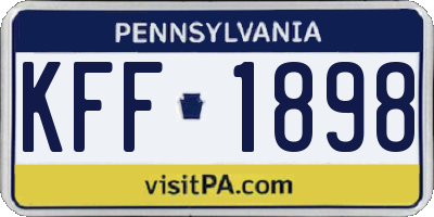 PA license plate KFF1898