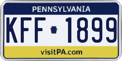PA license plate KFF1899