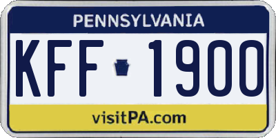 PA license plate KFF1900