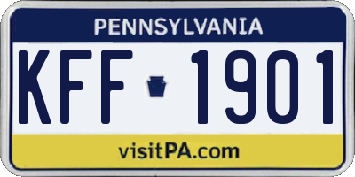 PA license plate KFF1901