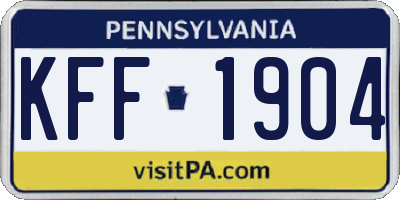 PA license plate KFF1904