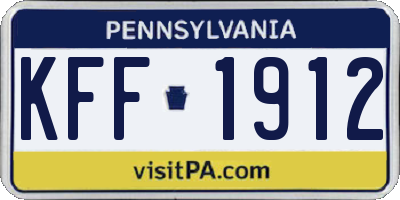 PA license plate KFF1912