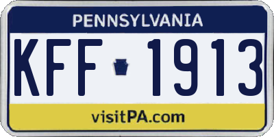 PA license plate KFF1913