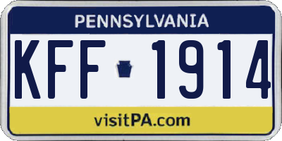 PA license plate KFF1914