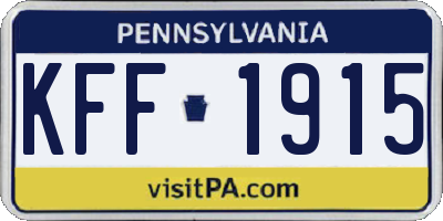 PA license plate KFF1915