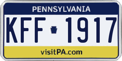 PA license plate KFF1917