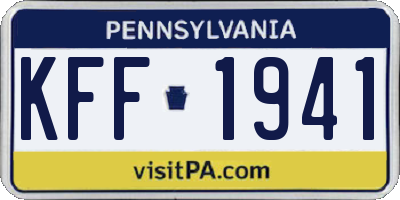 PA license plate KFF1941