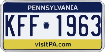 PA license plate KFF1963