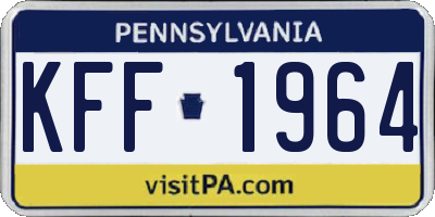 PA license plate KFF1964