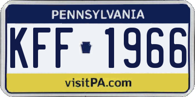 PA license plate KFF1966