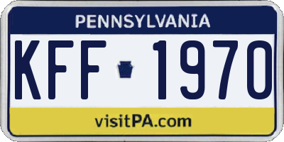 PA license plate KFF1970