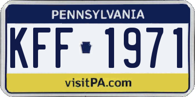 PA license plate KFF1971