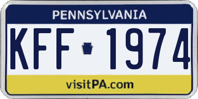 PA license plate KFF1974