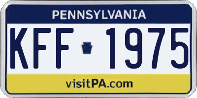 PA license plate KFF1975