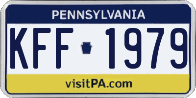 PA license plate KFF1979