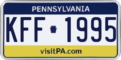 PA license plate KFF1995